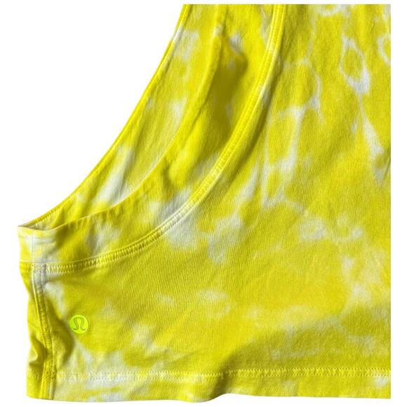 NWOT Lululemon All Yours Crop Tank Top Yellow Tie Dye Crewneck Sleeveless Sz. 12 - Picture 5 of 5